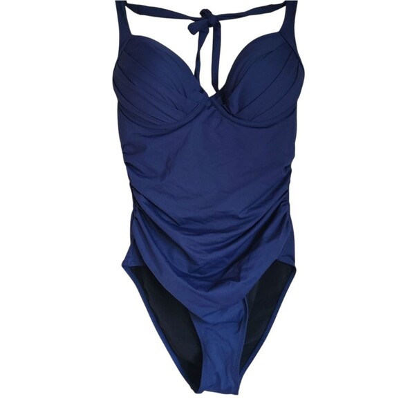 NEW cupshe one piece navy blue swimsuit womens size L - Picture 1 of 7